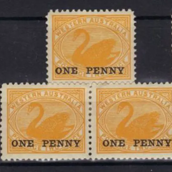 1912 "ONE PENNY" on 2d yellow wmk sideways x 2 & ...