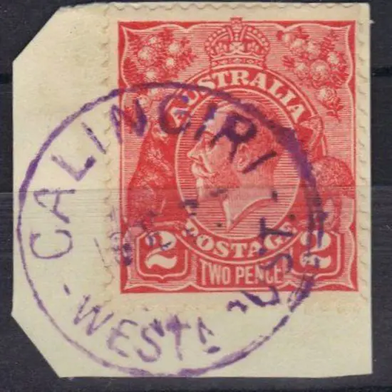 Calingiri B27 in violet ink. Not recorded in ...