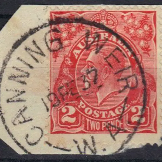 Canning Weir C31 Lovely 95% strike on 2d red KGV ...