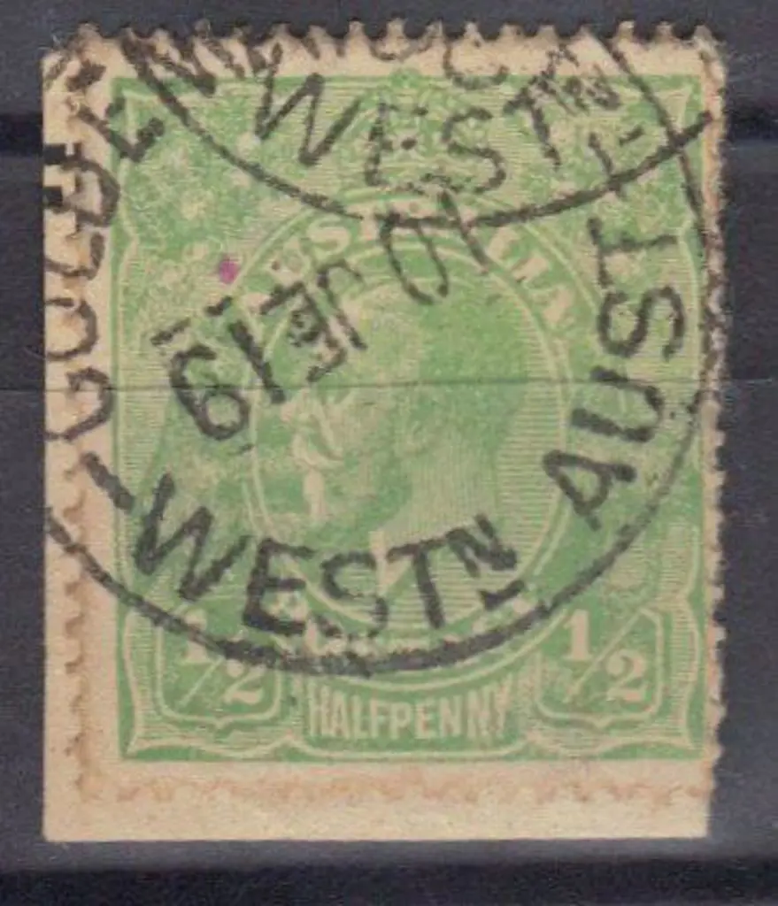 Golden Ridge B28-b on ½d green KGV for 10 Jun ... Image 1++