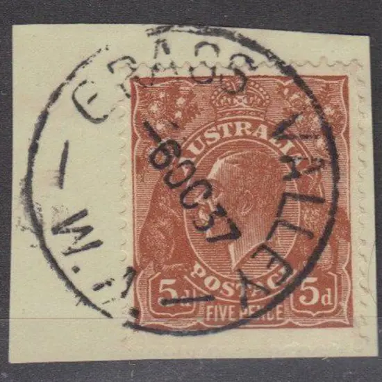 Grass Valley C3.  A superb strike on 5d brown KGV ...