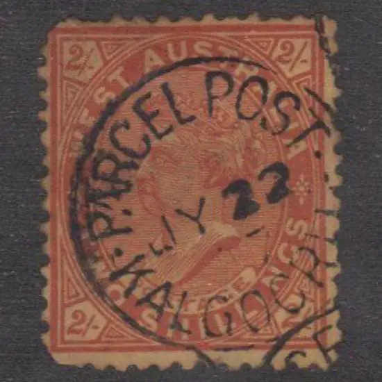 Kalgoorlie Parcel Post CDS 5PP on 2/- red/yellow ...