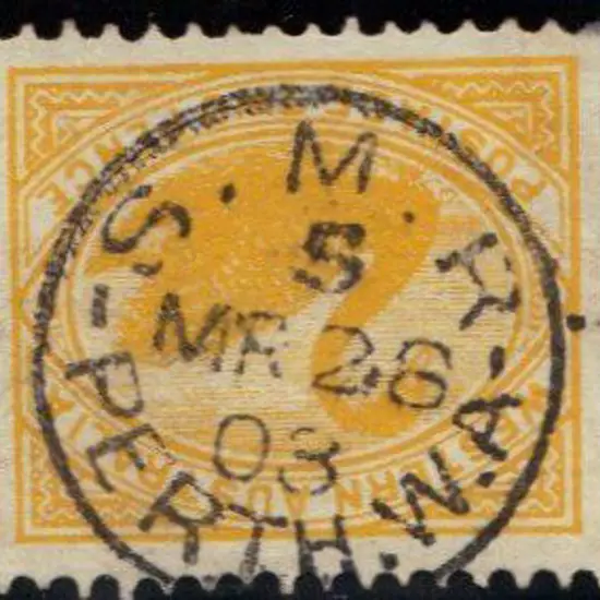 Perth S.M.R. 5-c in 5 on 2d yellow swan Index not ...