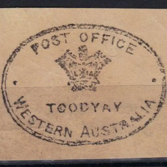 Toodyay 1850's Crown oval full impression in black ...