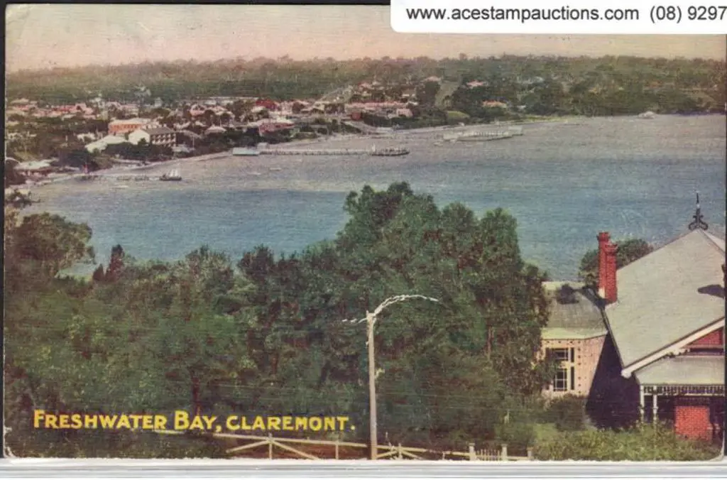 Freshwater Bay, Claremont colour card with view ... Image 1++