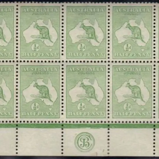 ½d green JBC Monogram corner block of 12 hinged ...