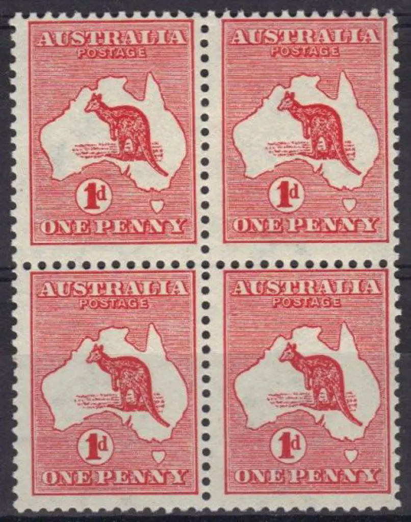 1d red Die I MUH block of 4 with all units showing ... Image 1++