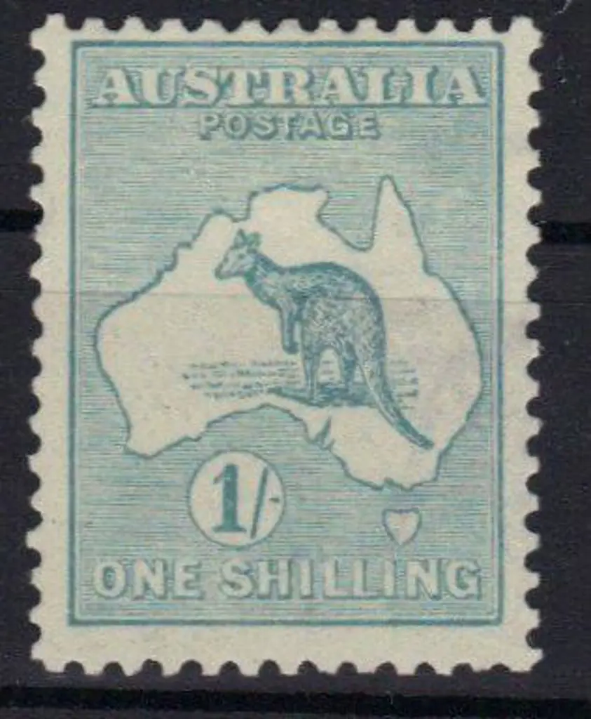 1/- blue green MLH, centred high. Perfect perfs & ... Image 1++