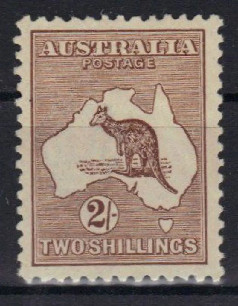 2/- brown MLH with hinge sweated off. Nice ... Image 1++