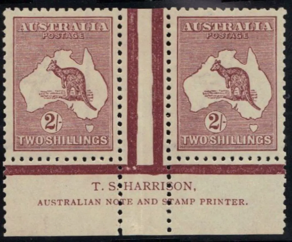 1923-24 New colours 2/- maroon TS Harrison imprint ... Image 1++