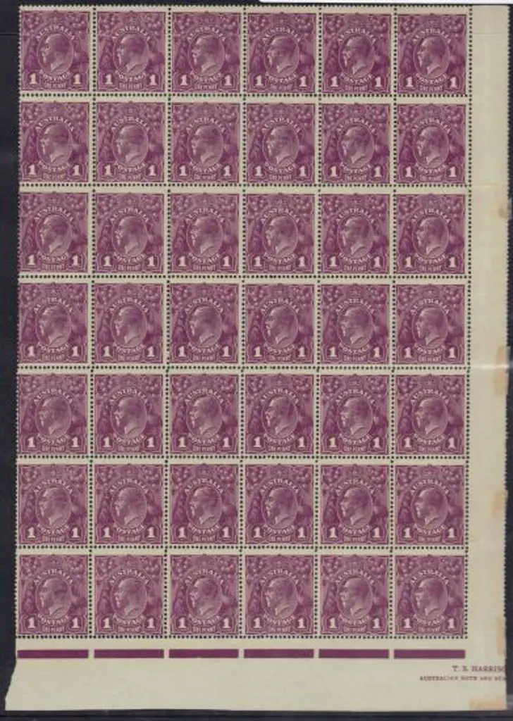 1918-23 Single wmk 1d violet positional lower left ... Image 1++