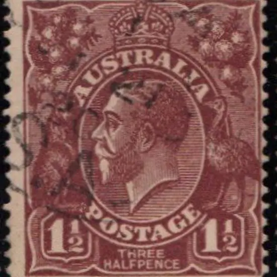 1½d brown with "Cracked Plate" variety. Sligfhtly ...