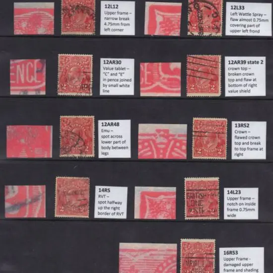 2d red Die I range of plated good used varieties ...