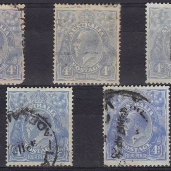 4d milky blue thin "FOURPENCE" on two examples ...