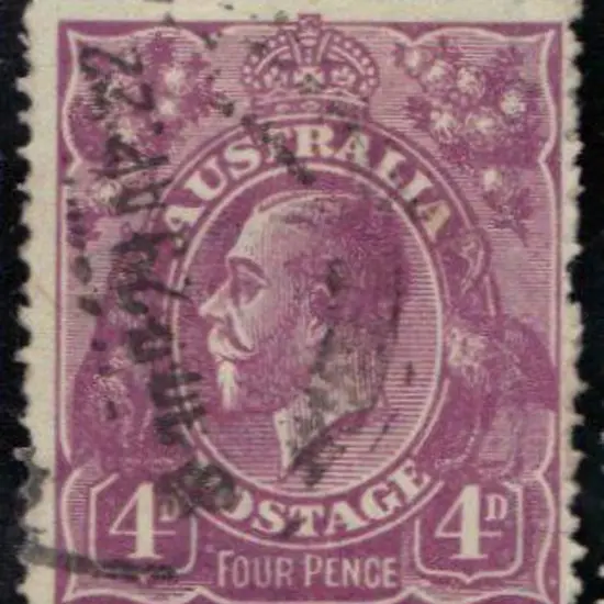 4d violet with "Retouch - Thin Four Pence" ...