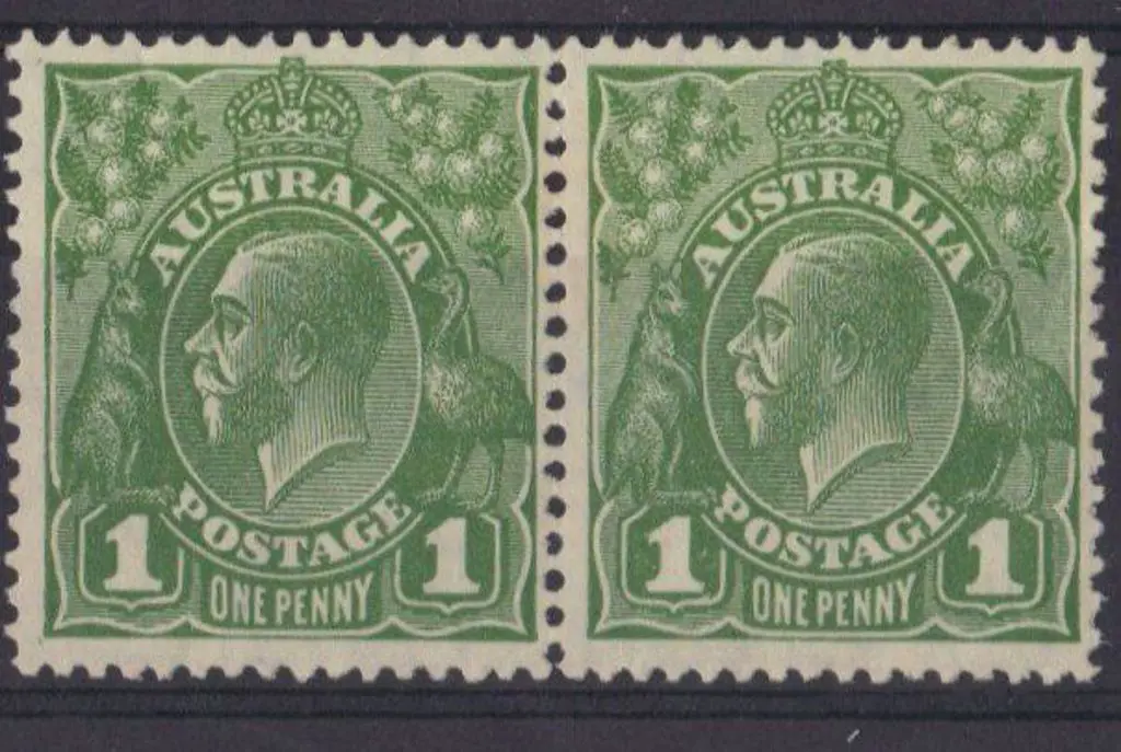 1926-30 SM wmk Perf 13½x12½1d green Die l & ll ... Image 1++