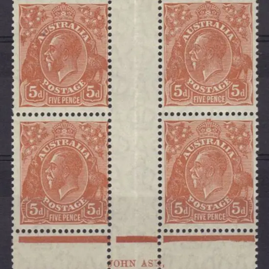 5d chestnut John Ash imprint block. MLH in gutter ...