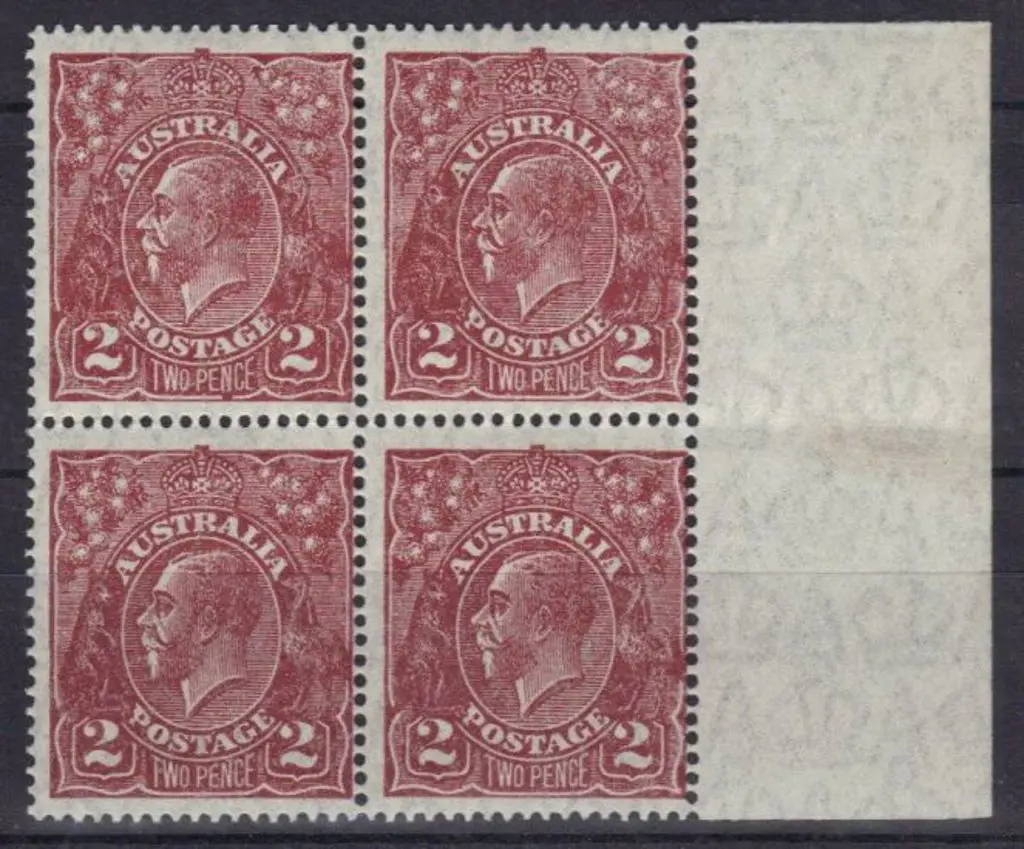 1926-30 SM wmk Perf. 14 2d red brown MUH marginal ... Image 1++