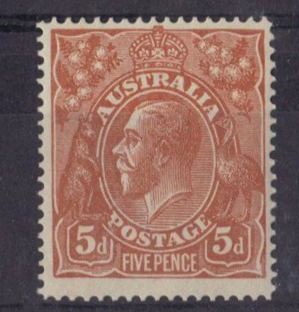 5d orange-brown single line perf. MVLH. SG 103a Image 1++
