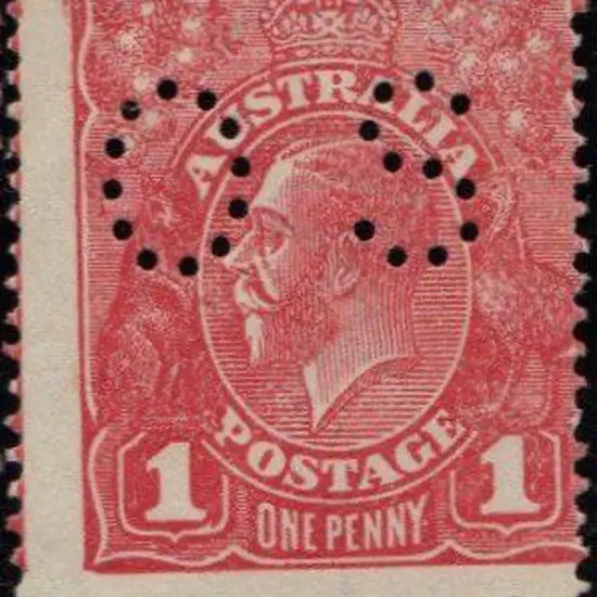 1916/20 1d carmine-rose KGV Die II substituted ...