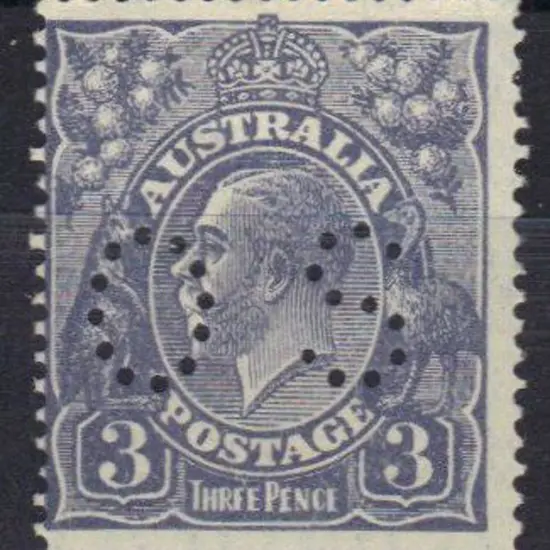1926 3d dull ultramarine KGV perfined "OS" with ...