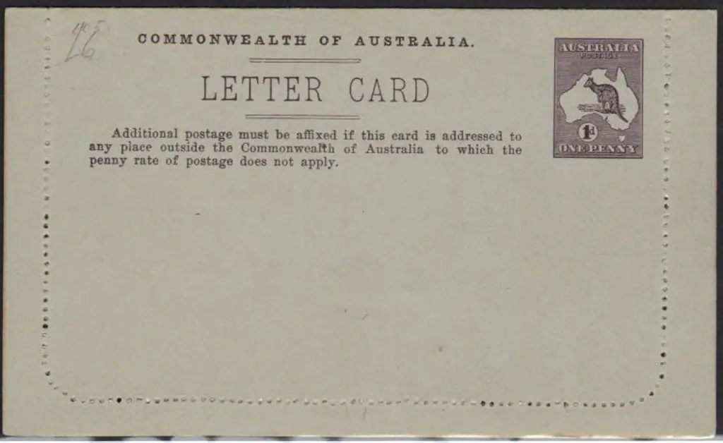 1913 1d pictorial letter card in brownish purple ... Image 1++