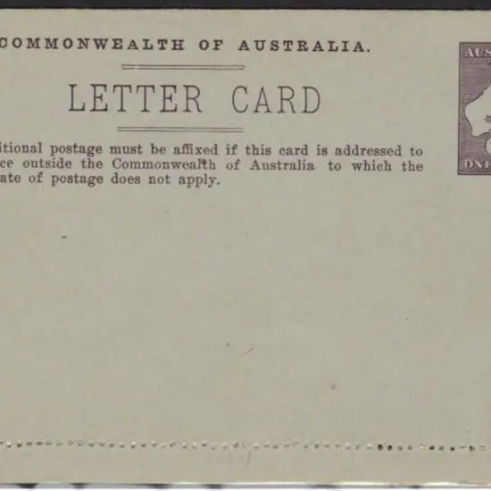 1913 1d pictorial letter card in brownish purple ...