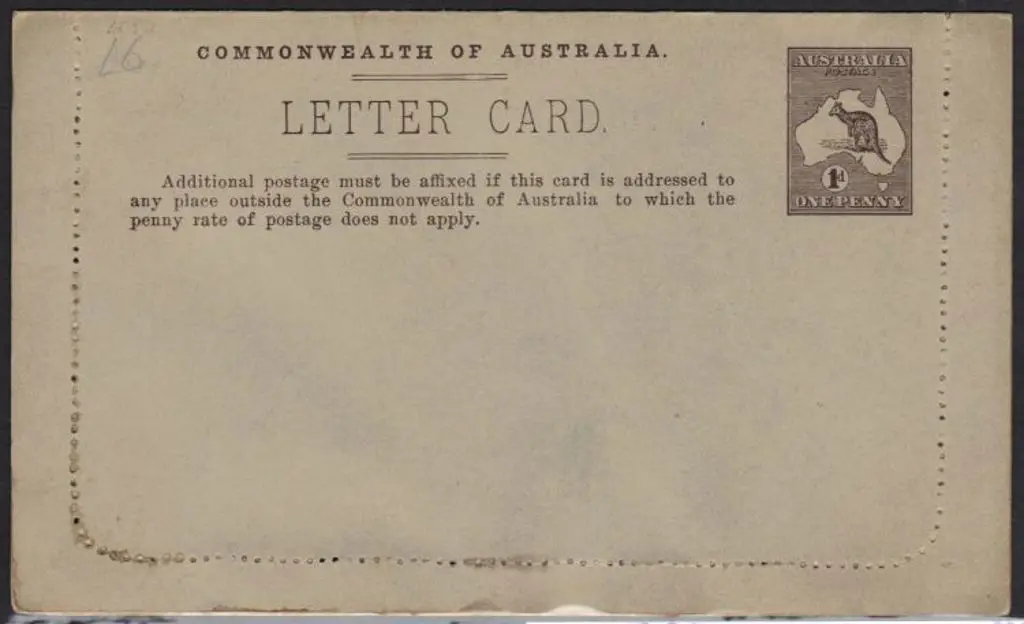 1913 1d pictorial letter card in chocolate (Die ... Image 1++