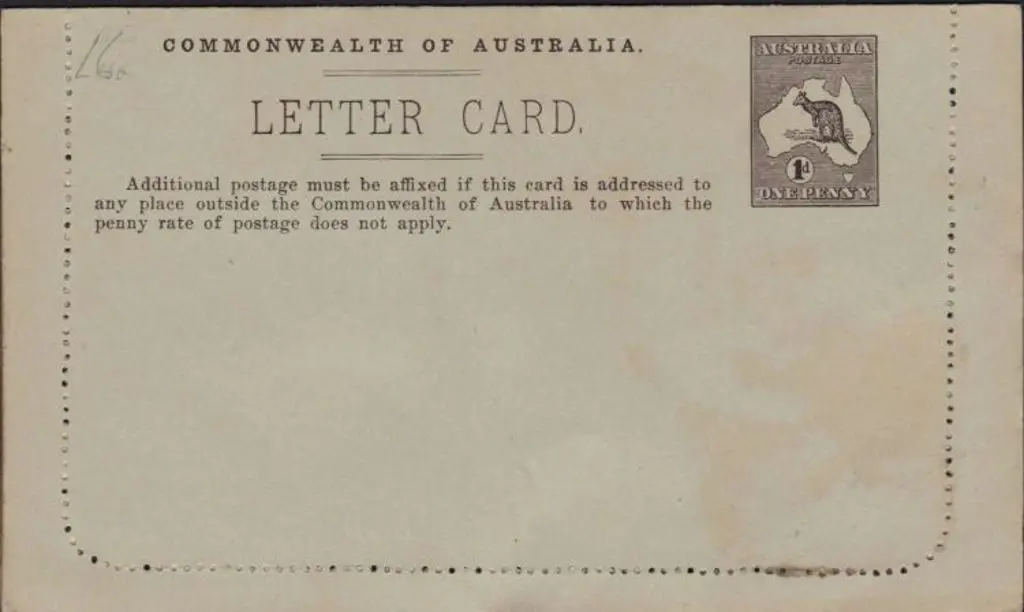 1913 1d pictorial letter card in chocolate (Die ... Image 1++