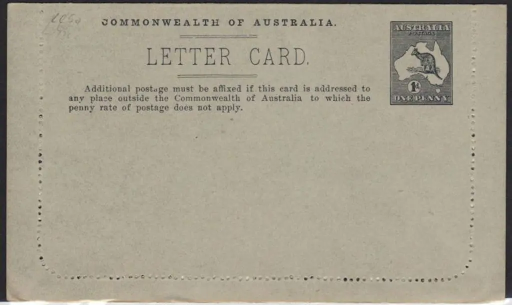 1913 1d pictorial letter card in slate black (Die ... Image 1++