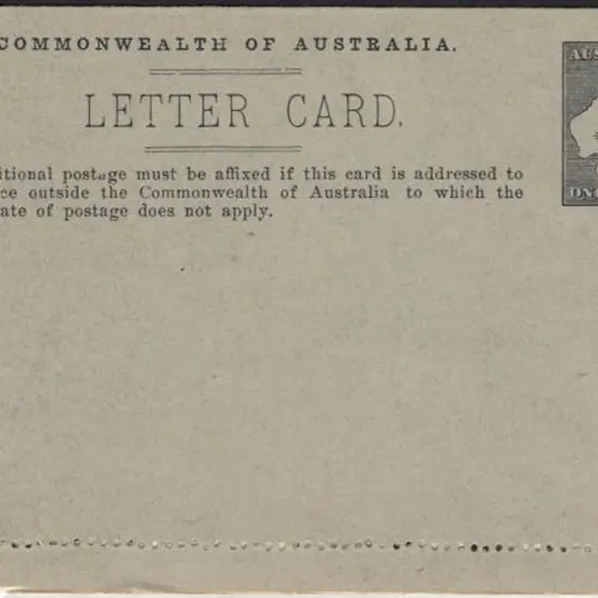 1913 1d pictorial letter card in slate black (Die ...