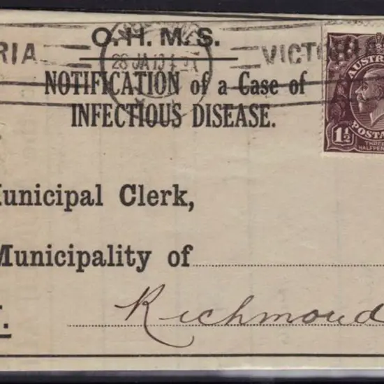 1919 (28th Jan) "Notification of a Case of ...