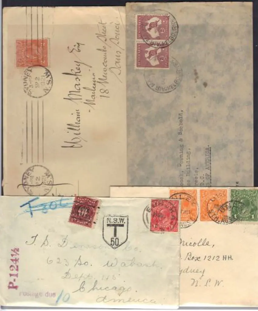 1921 (2nd Sept) KGV 2d orange tied by 1921 machine ... Image 1++