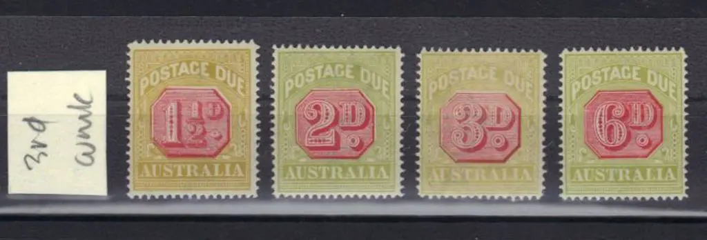 1922/30 1½d, 2d, 3d, 6d Postage Dues with narrow ... Image 1++