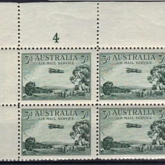 1929 3d Airmail Type B Plate Block of - No. 4. MLH ...