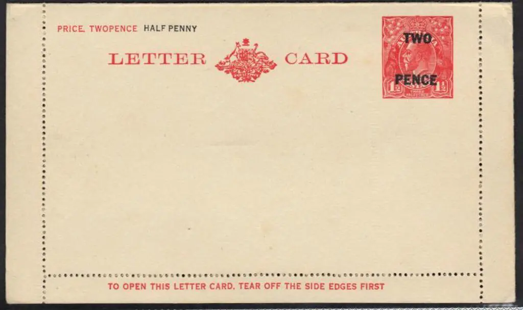 1930 KGV 2d on 1½d Letter Card unused. ASC L37 Image 1++
