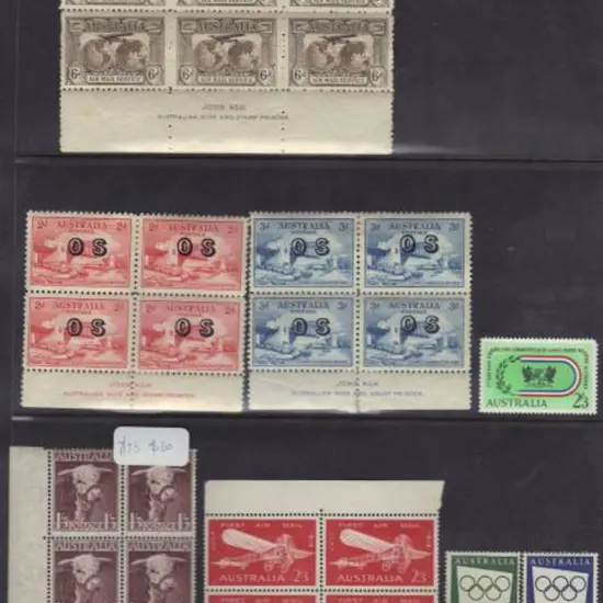 1931 6d Kingsford Smith Airmail block of 6 with ...