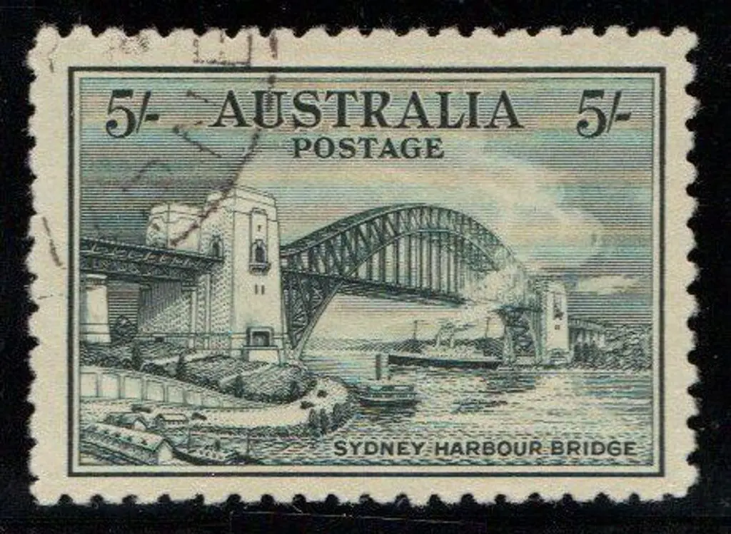 1932 5/- Sydney Harbour Bridge. CTO with no gum. ... Image 1++