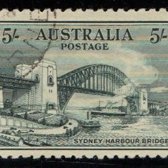1932 5/- Sydney Harbour Bridge. CTO with no gum. ...