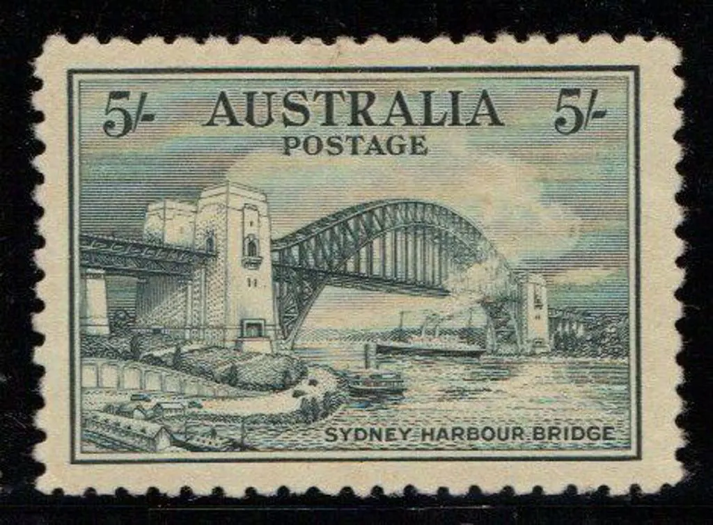 1932 5/- Sydney Harbour Bridge in set of 4. 5/- ... Image 1++
