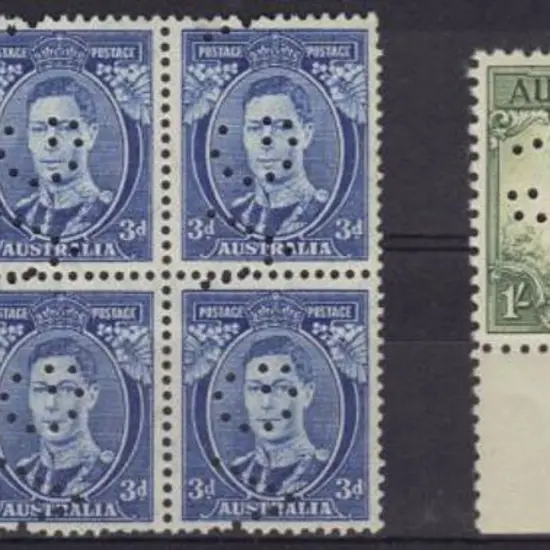 1932 6d kookaburra marginal, 1/- large lyrebird ...
