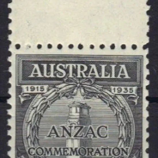1935 1/- Anzac. Fresh MUH with top selvedge. SG ...