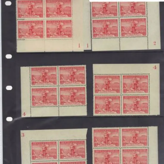 1936 2d Cable plate blocks nos. 1 (x2), 2, 3 (SE & ...