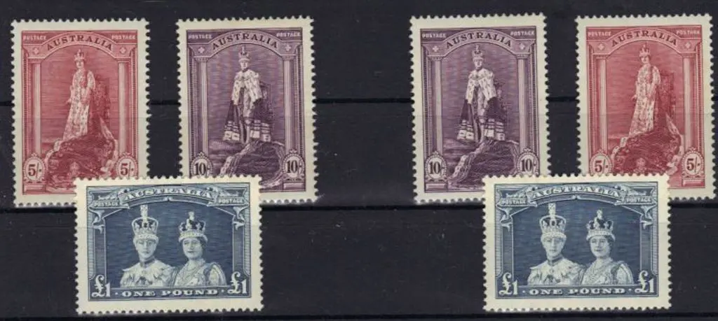 1938 5/- to £1 Robes on thick paper. 2 sets MUH & ... Image 1++