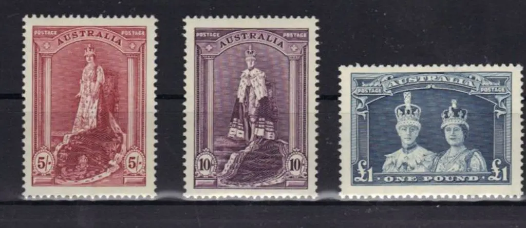 1938 5/- to £1 Robes on thick paper. All MUH well ... Image 1++