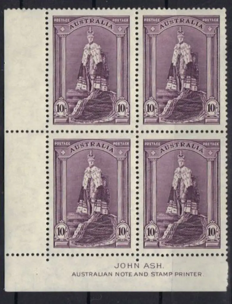 1938 10/- Robes on thick paper. MUH Ash imprint ... Image 1++