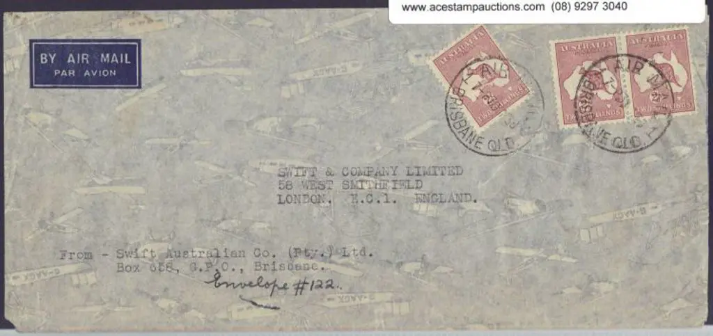1938 (30th May) 2/- maroon kangaroo pair & single ... Image 1++
