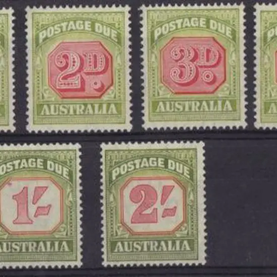 1938 Postage Dues, recess printed set (ex 4d) plus ...