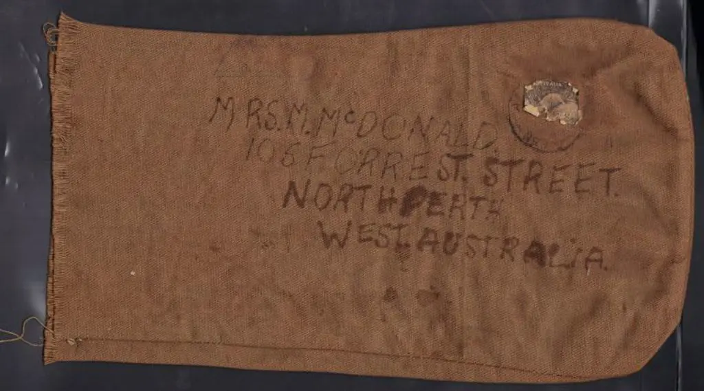 1940's WWII Censored sewn bag with 9d Platypus ... Image 1++