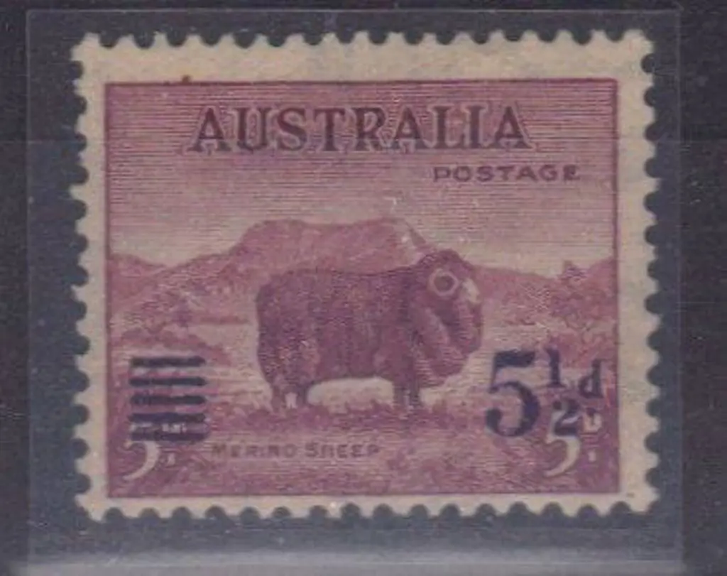1941 5½d on 5d ram with surcharge misplaced ... Image 1++